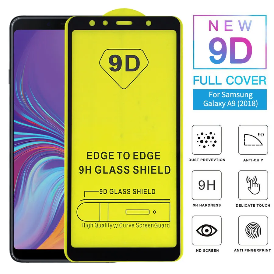 KLOVRRD 9D полное покрытие из закаленного стекла для samsung Galaxy A9 2018 клея Защитная