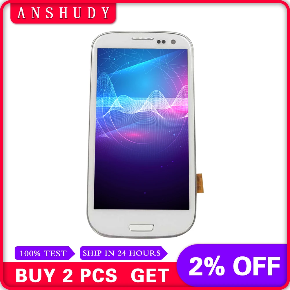 Для samsung Galaxy S III S3 lcd Touch i9300 i9301 lcd экран i9305 i535 i747 9300I ЖК-дисплей панель сенсорный экран сборка Рамка