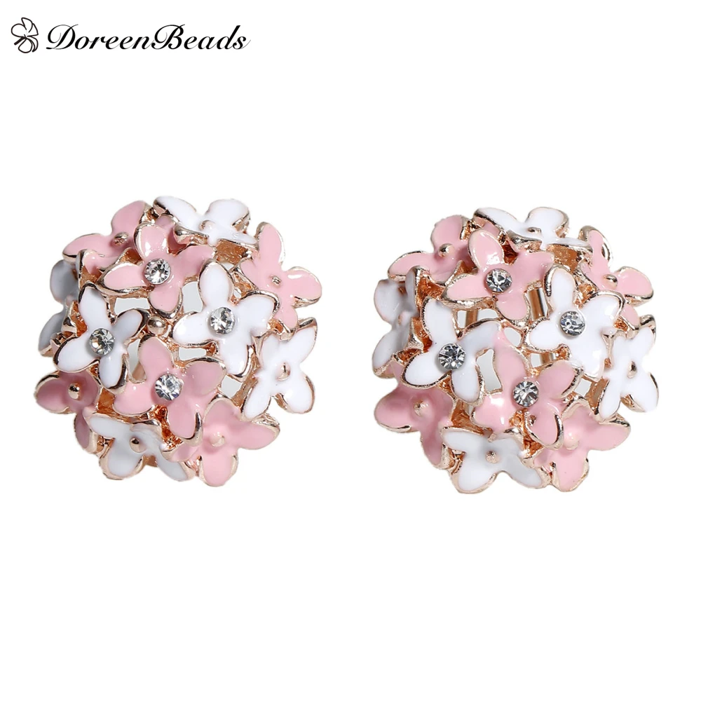 Серьги с цветами DoreenBeads корейские серьги золотого цвета четырьмя линиями и