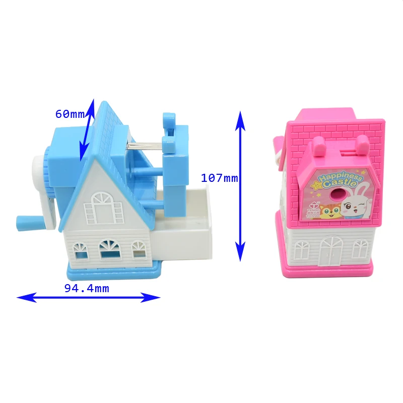 

2pcs cute house-shaped mechanical parts manual pencil sharpener high quality stationery office school supplies