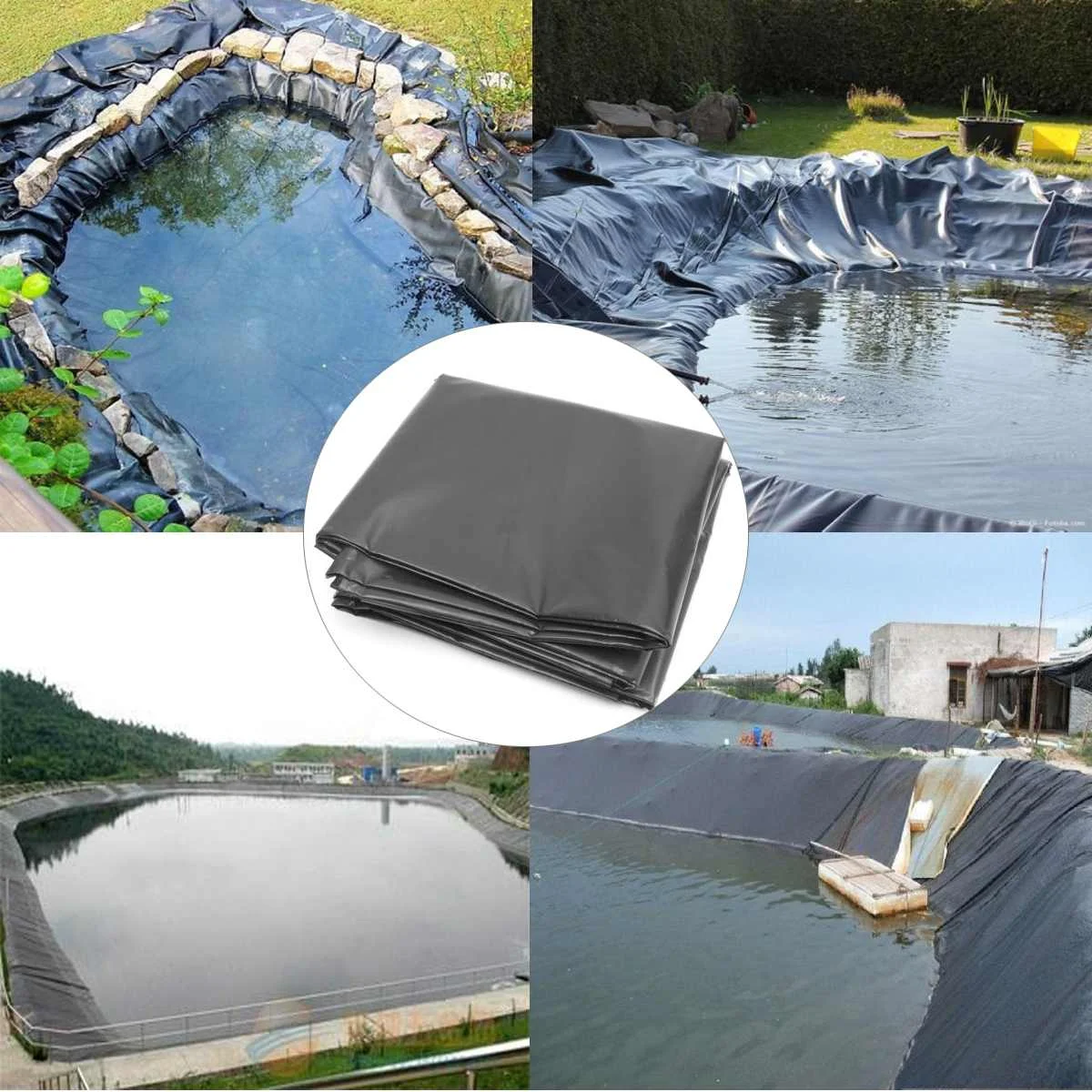HDPE подводка для рыбного пруда Садовый пруд Ландшафтный Бассейн Резиновый толстый сверхмощный Водонепроницаемый мембранный материал для подкладки 1,7x4 м/1,7x3 м/1,7x2 м