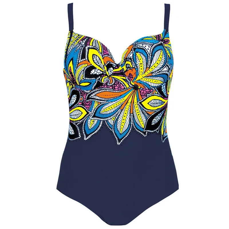 Женский винтажный купальный костюм Монокини пуш ап большого размера пляжная