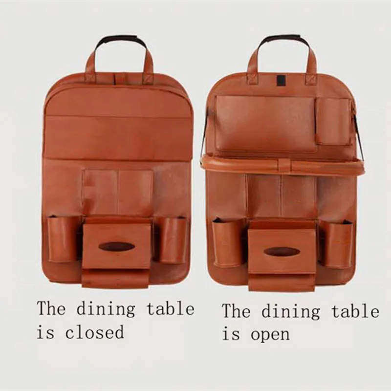 Кожаная автомобильная сумка для хранения на спинку сиденья авто Органайзер