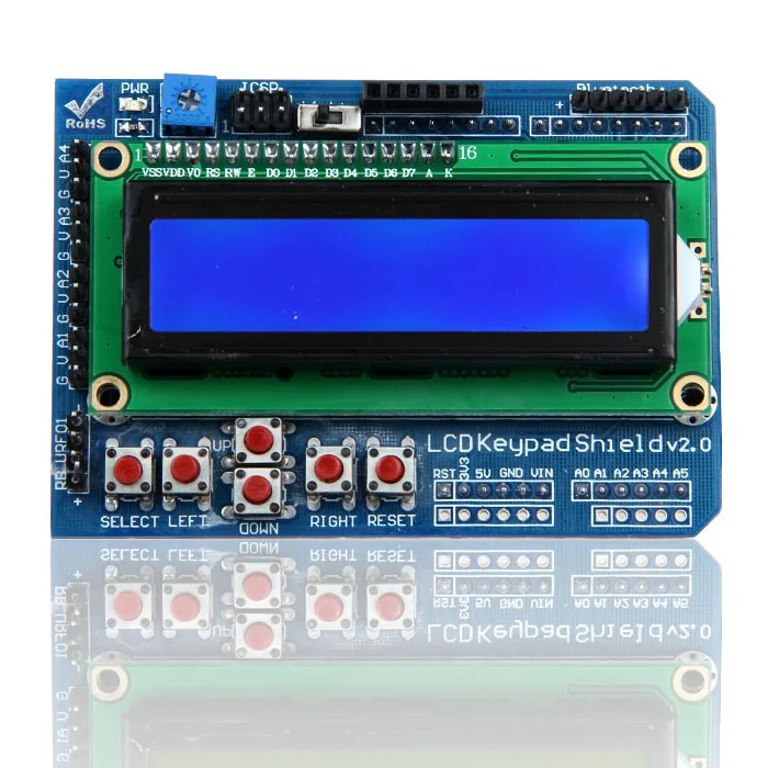 Geetech LCD 1602 Keypad Shield Blue/Red/Orange/Green backlight 16x2 Characters Display for Arduino | Компьютеры и офис