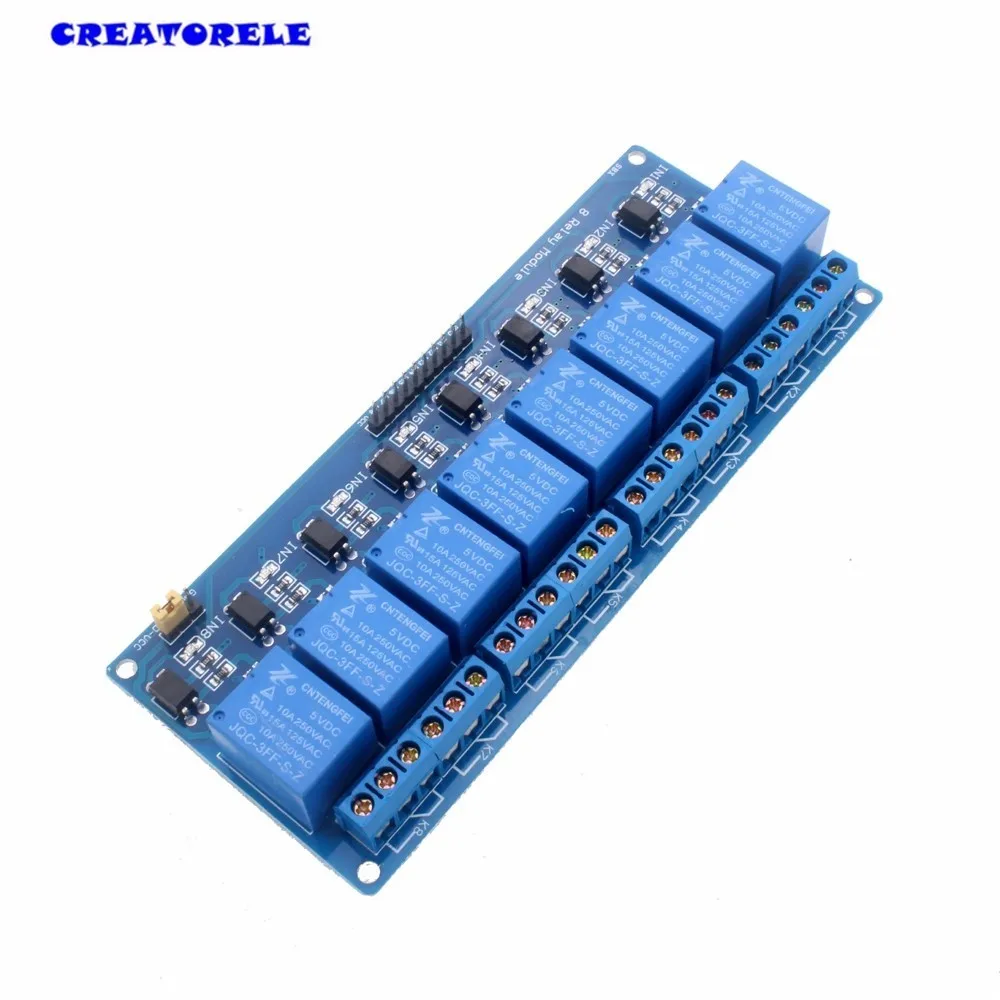 Горячая Распродажа 5V Электронный таймер релейный модуль 8 экран канала для 51 AVR ARM