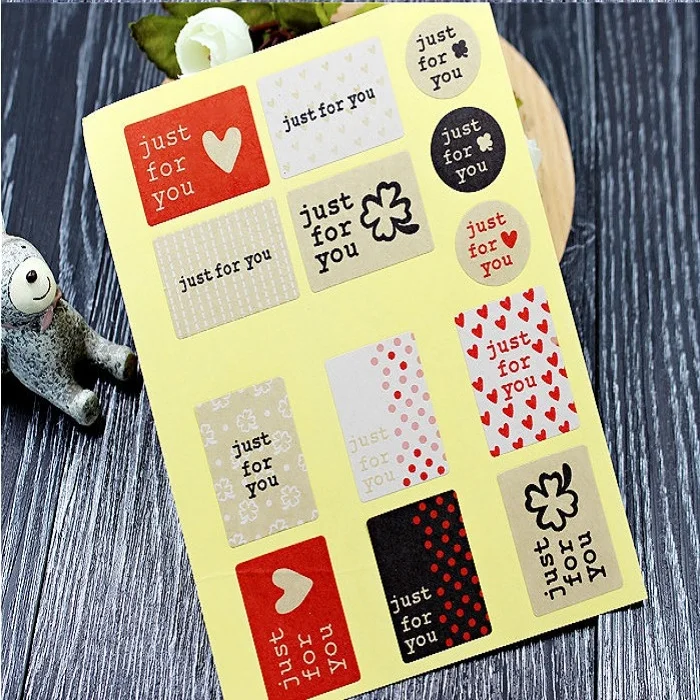 festival supplies 13pc/set sealing sticker for candy cookie box bag chocolate paper gift Party favor DIY square just you Wh | Дом и сад