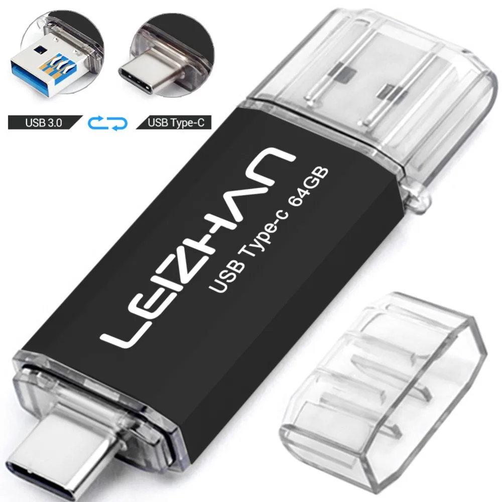 Флеш накопитель LEIZHAN USB Type C для Samsung Galaxy S9 Note9 S8 Plus LG G6 128 ГБ 64 32 16 ГБ|USB