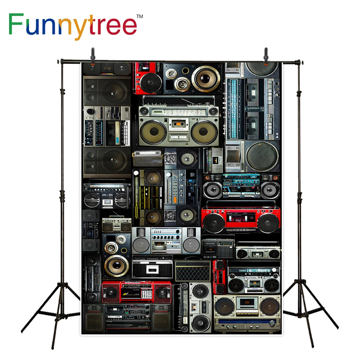 Фон для фотосъемки Funnytree винтажный рекордер современный модный механический фон
