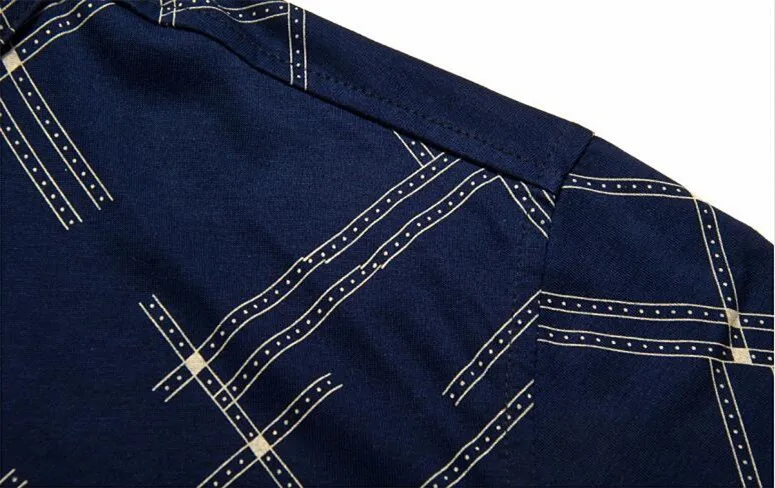 Mercerized Cotton Shirt Fashion Brand Men Striped Slim Fit Short Sleeve Stand Collar Casual Social Shirts Dress 3XL X074 | Мужская