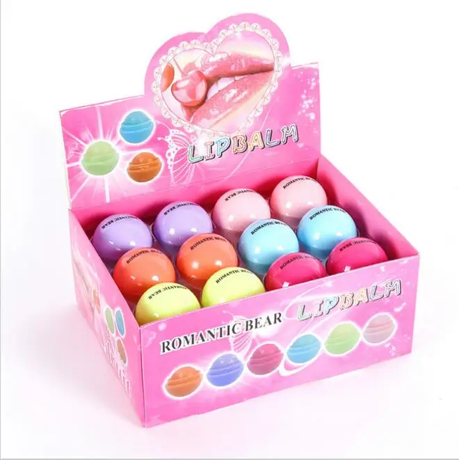 

72pcs Romantic Bear Ball Lip Balm Makeup Baby Lips Moist Balm Cute Fruity Flavor Libalm Natural Plant Nutritious Lips Care