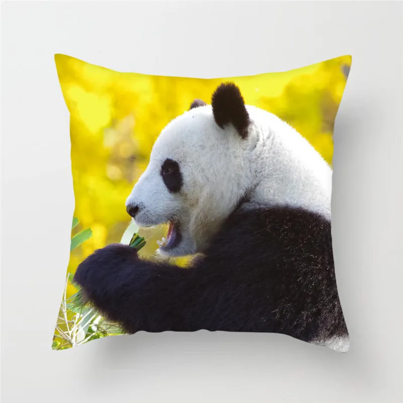 Fuwatacchi Animals Panda Cushion Cover For Sofa Home Decor Photo Pillow National Treasure Decorative Pillowcase 2019 | Дом и сад