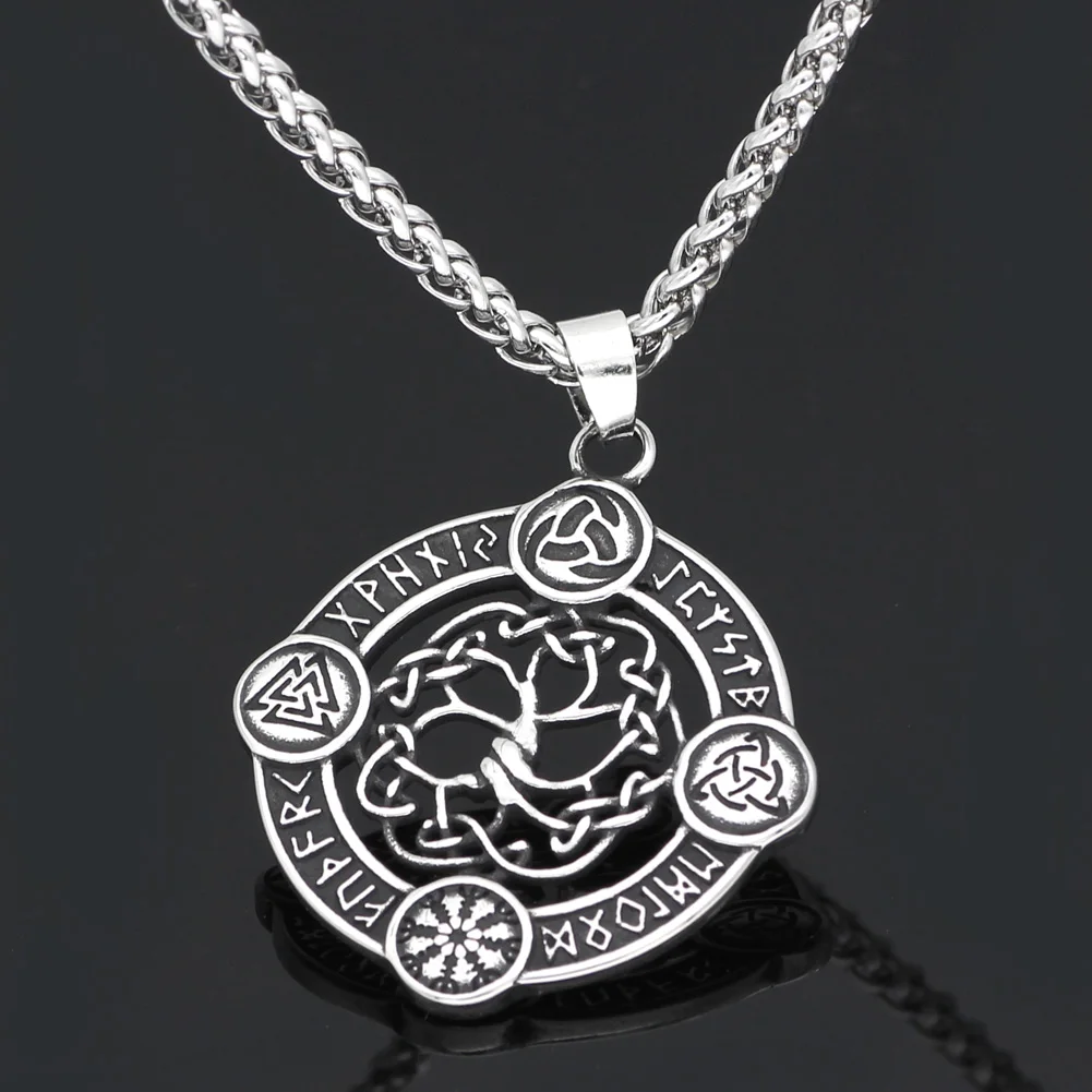 Нержавеющая сталь викингов Северный компас Vegvisir odin амулет кулон ожерелье с