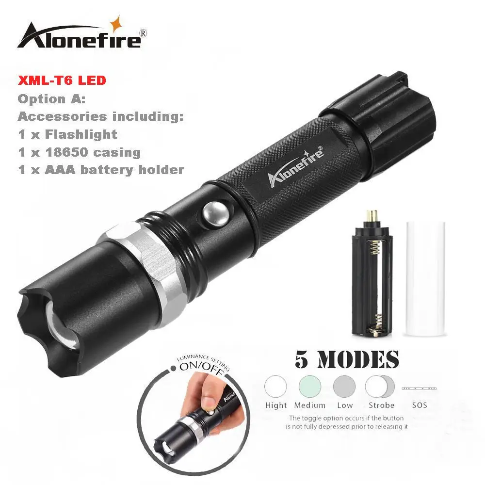 AloneFire TK107 Тактический Бейсбольный Летучая мышь с увеличением светодиодный CREE XML T6