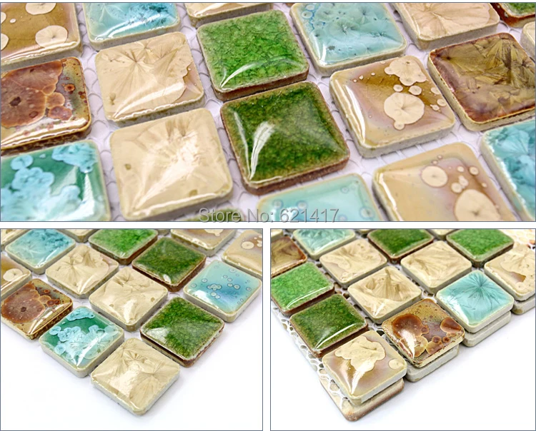 Свежая светильник Ая синяя фарфоровая мозаика кухонная плитка Backsplash HL HMCM1009N