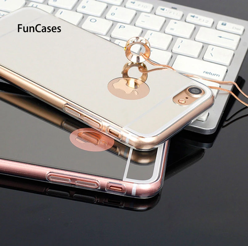 Роскошный цветной зеркальный эффект ТПУ чехол для iPhone 5 5S SE 6 S 7 8 Plus X Xs Max Xr задний