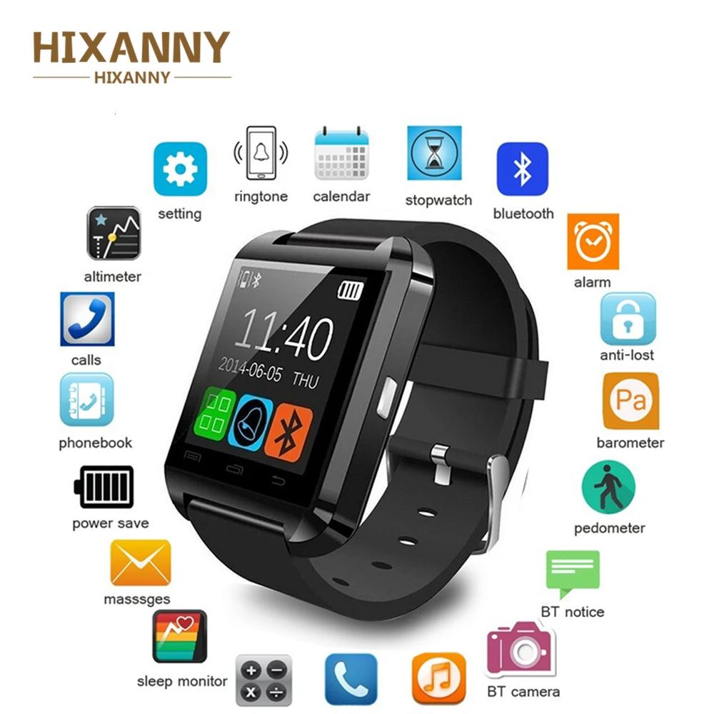 Горячие Bluetooth мужские Смарт часы U8 SmartWatch Поддержка TF карты для samsung huawei Xiaomi LG Android