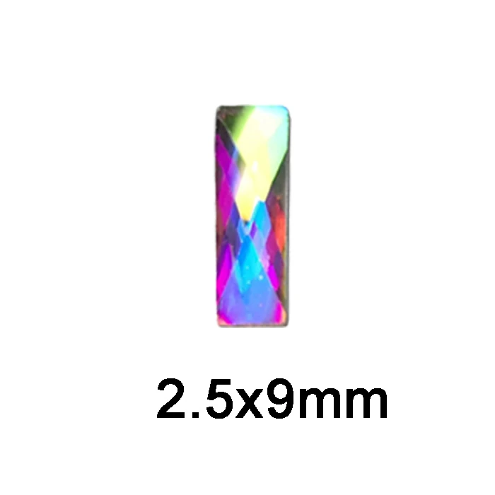 Baguette 2X9mm AB Лак для ногтей художественная одежда стразы 36 шт./упак. плоской формы различные формы и Размеры Стекло AB цветные камни для 3D Гелевые Ногти украшения - Цвет: Baguette 2X9mm AB