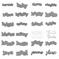 daily words shape metal cutting dies stencil scrapbook album embossing for gift card making handcraft