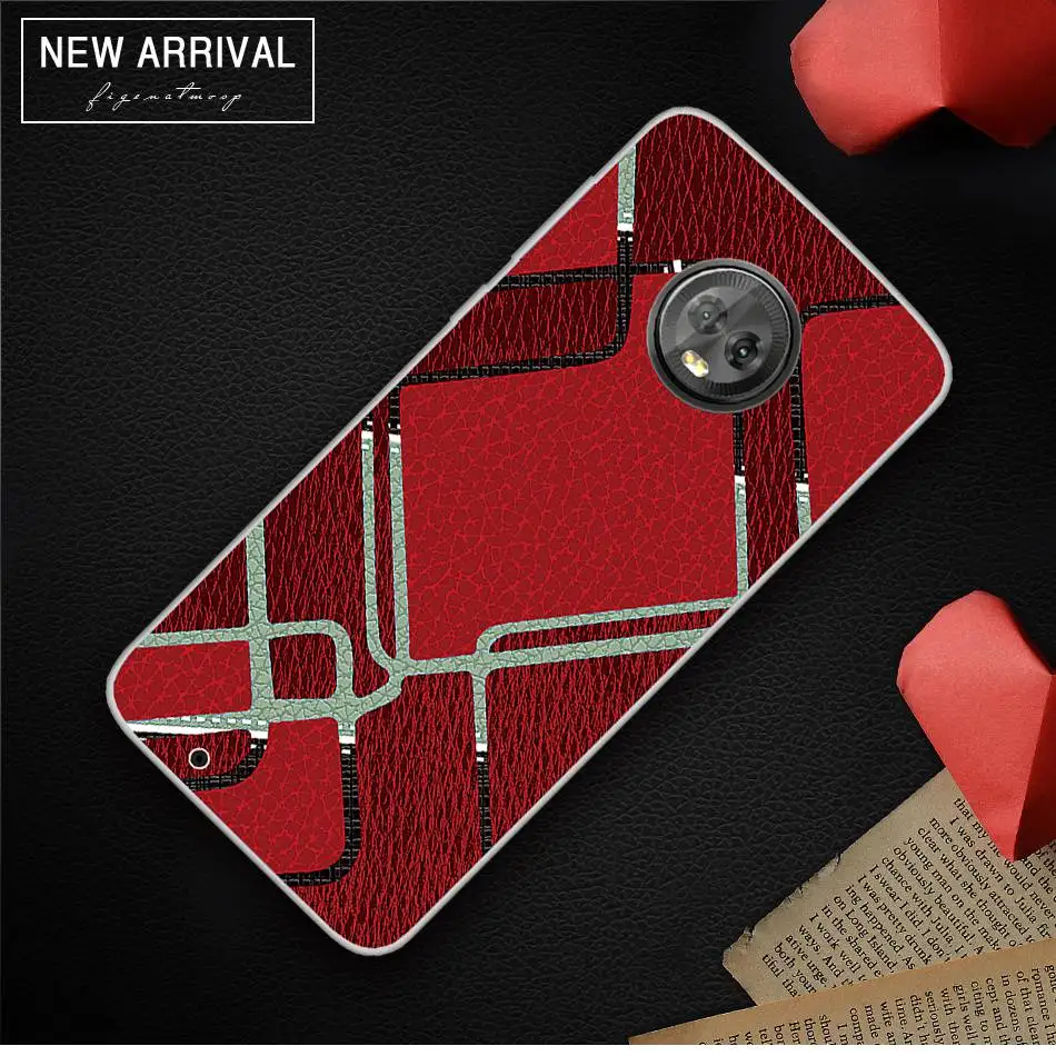 ASTUBIA For Motorola Moto G6 Case Silicone Imitation Leather Geometric figure Cover |