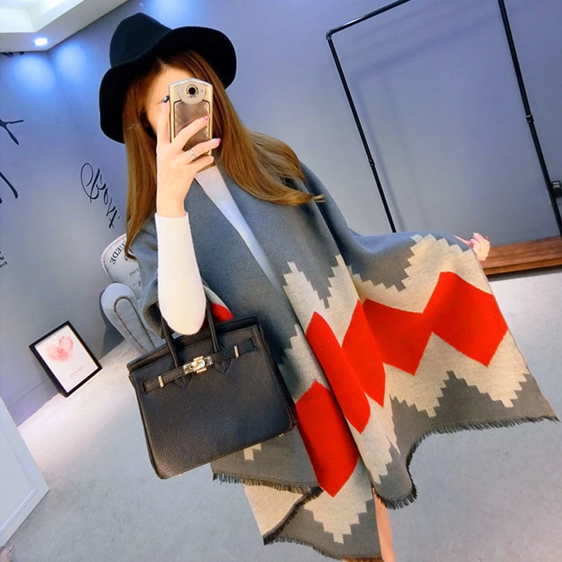 В моде Длинные Женщин Шарфы Зима Украл Пашмины Шерсти Шарф Кашемира Дизайнер