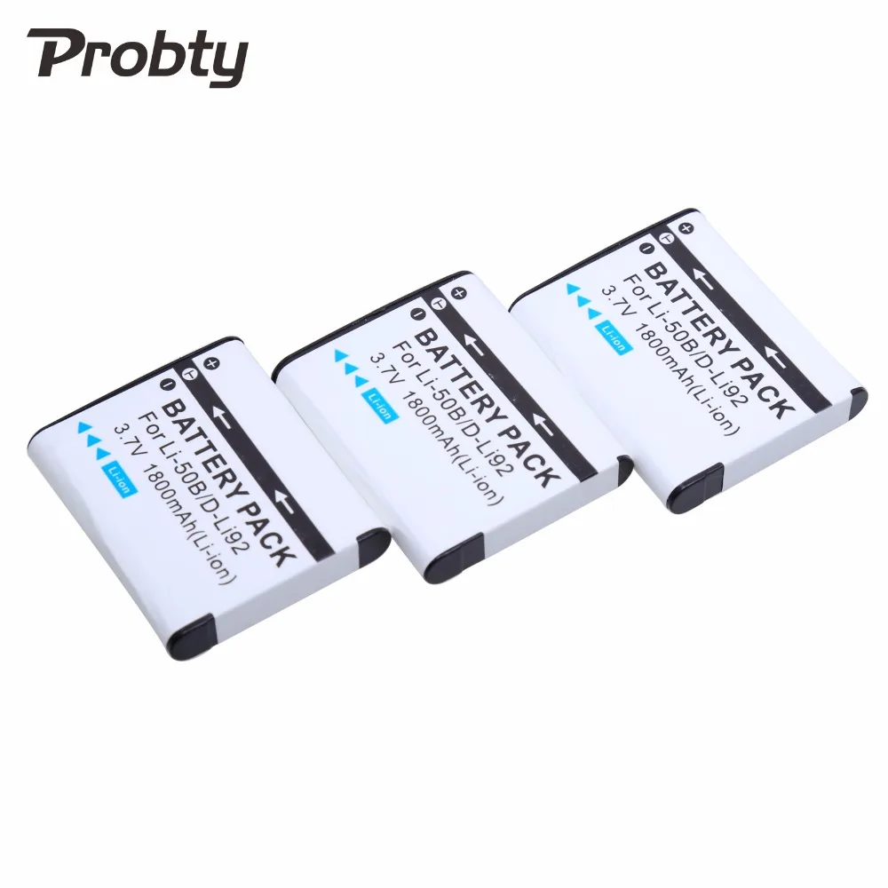 Probty 3 шт Высокое качество 1800mah 7 V LI-50B LI 50B батарея камеры для Olympus SP 810 U6010 U9010 SZ14 SZ16 D755
