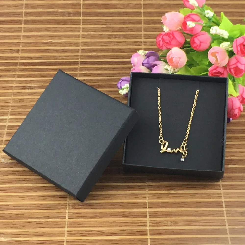 20pcs Black Jewelry display Boxes with Paper Bottom bracket Necklace Boxes&ampEarring Box and Accessory Packaging | Украшения и