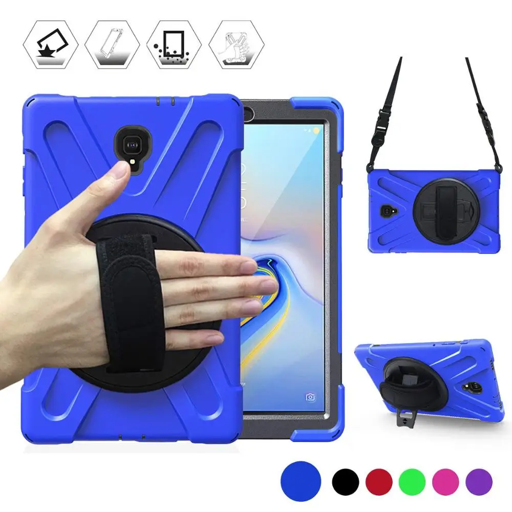Dark Blue Для Samsung Galaxy Tab A 10,5 чехол SM-T590 SM-T595 ручка ремешок на плечо защитник дети прочный защитный чехол - Цвет: Dark Blue