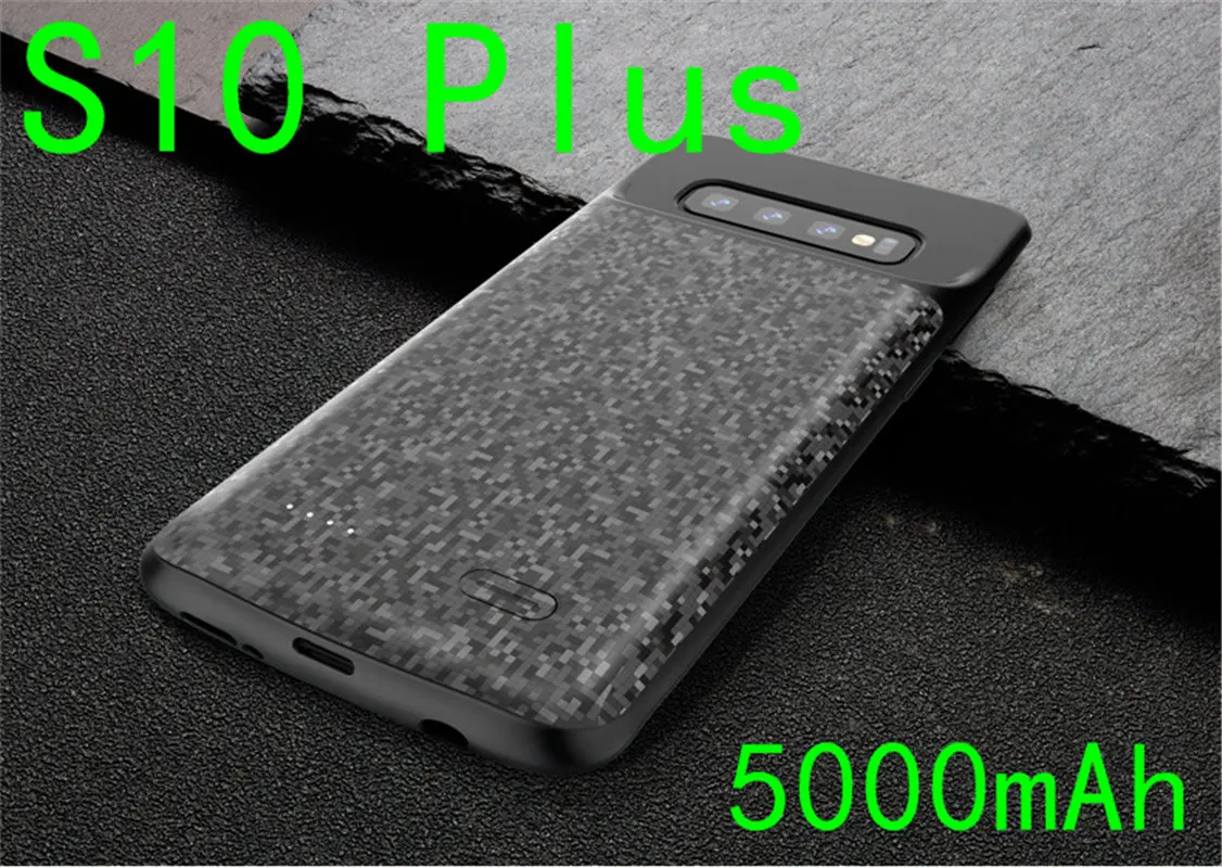S10 Plus-Black Чехол-аккумулятор для samsung Galaxy S10 S10e, Силиконовый противоударный чехол для зарядного устройства, тонкий внешний аккумулятор, чехол для samsung S10 Plus - Цвет: S10 Plus-Black