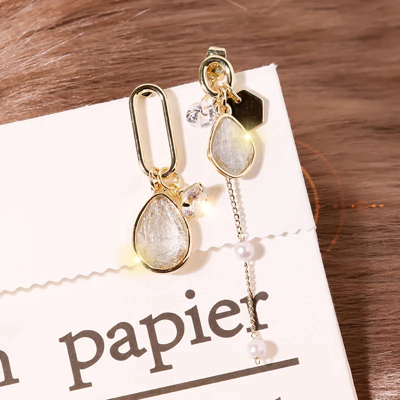 Новинка 2019 женские серьги подвески из сплава корейские серые с длинными