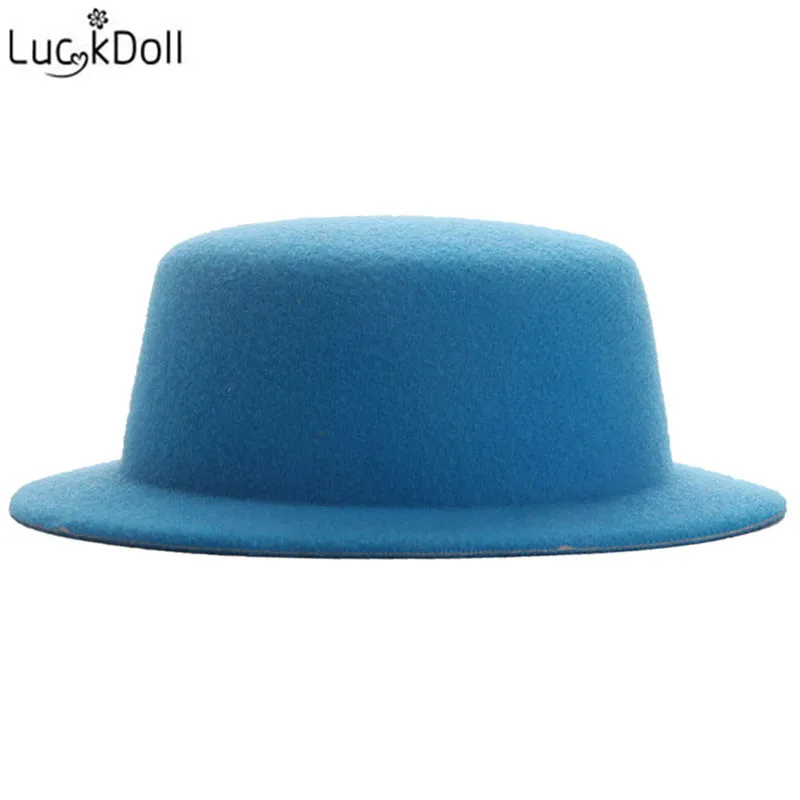 LUCKDOLL Новая модная шерстяная шляпа карамельных цветов с плоским верхом
