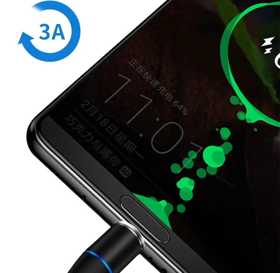 3A Быстрая зарядка Micro USB Магнитный кабель зарядное устройство Тип C Android Магнитный кабель передачи данных телефона провод шнур для iPhone 6 7 samsung Xiaomi