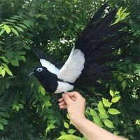 simulation bird 30x45cm feathers magpie spreading wings bird foamfeathers handicraft home garden decoration toy gift a1819