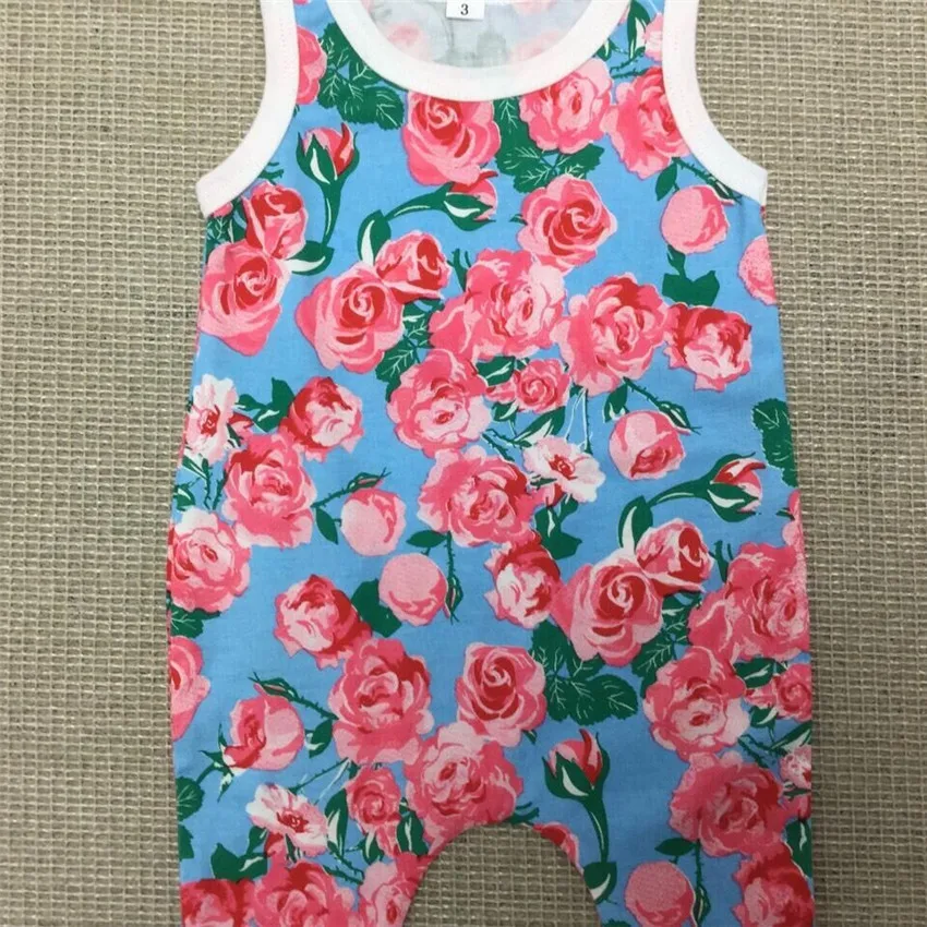 Комбинезон с цветочным рисунком для маленьких девочек комбинезон новорожденных