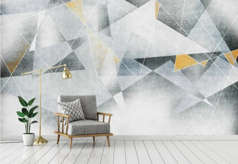 Обои геометрические абстрактные современные линии 3D для гостиной телевизора спальни домашнего декора кафе бара фреска.