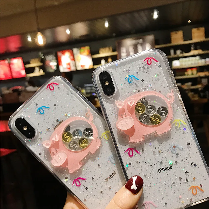Милый 3D чехол с мультяшной Свинкой для Iphone 8 7 10 6 S 6s Plus Xs X Чехол Розовая Свинья