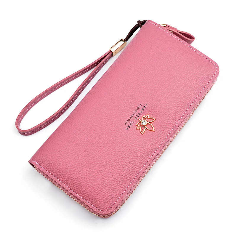 

New Fashion High Quality Long Wallet For Women Zipper Purse For Female Fashion Coins Ms Wallets Pu Leather Bit Clutch Lover Gift