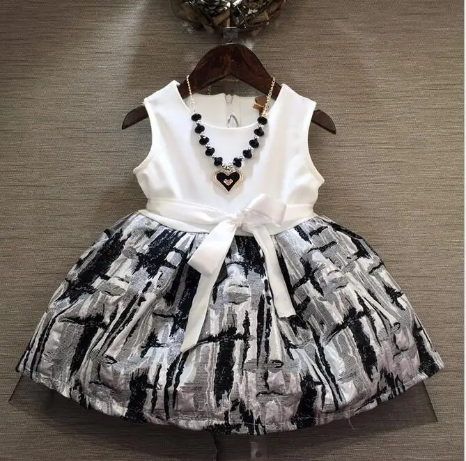Лидер продаж классические белые и черные платья cici для девочек стильный детский