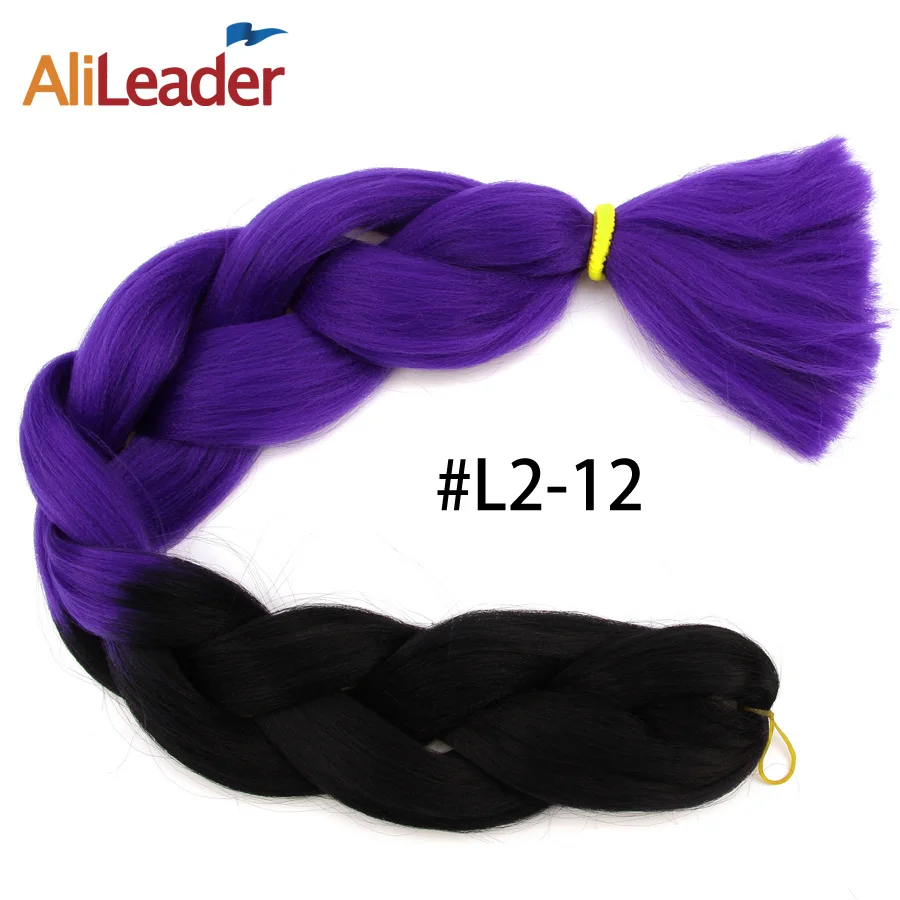 T1B/фиолетовый Alileader большие синтетические косы волос 30 дюймов высокая температура волокна Jumbo Brading Ombre крючком плетение волос для наращивания - Цвет: T1B/фиолетовый