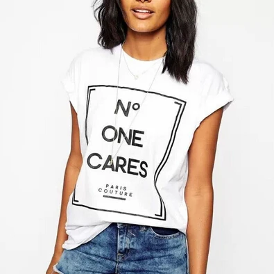 Women cute letters print T shirt camisas femininas European basic short sleeve O neck Shirts casual tops plus size DT17