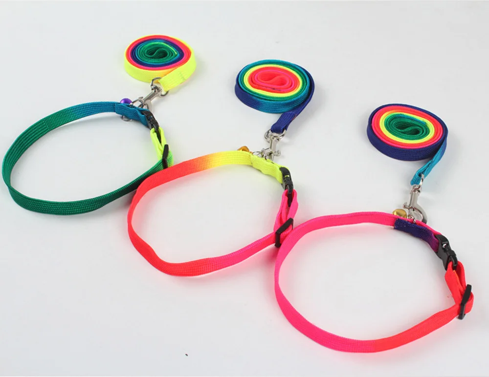 60 шт./лот регулируемый цветной поводок для домашних животных маленький щенок