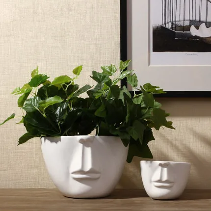 Ручная работа креативная белая керамическая ваза для лица человека Современная