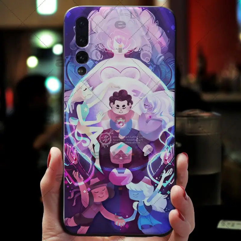 Babaite Cartoon Steven Universe Smart Cover Black Soft Shell Phone Case For Huawei honor 9 10 V9 V10 P9 P10 P20 P20pro | Мобильные