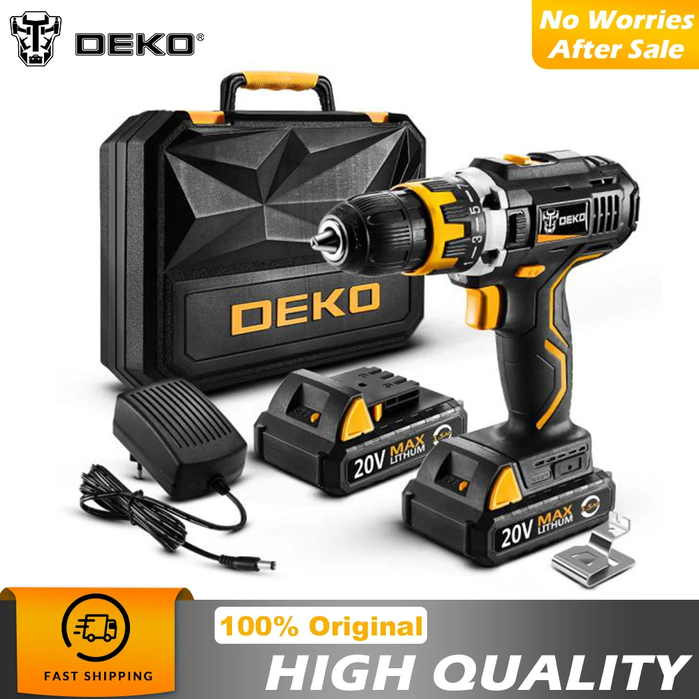 DEKO GCD20DU2 20V MAX Аккумуляторная дрель электрическая отвертка литий-ионный