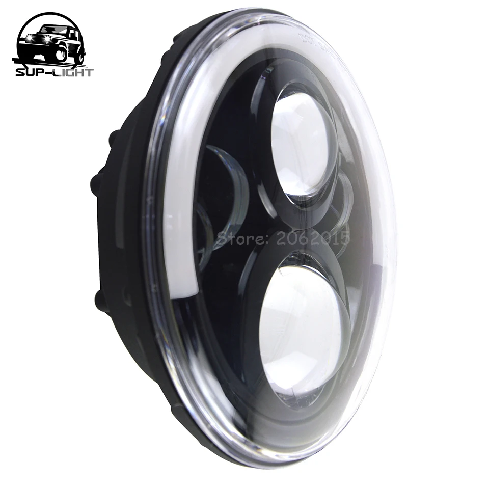 (2 шт./партия) PC lens 50 Вт 7 дюймов светодиодная фара дальнего и ближнего света с