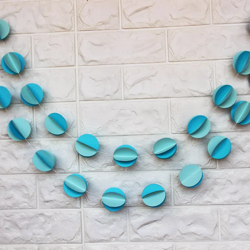 3.6 м синий Baby Shower гирлянды Пол выявить 3D Бумага мальчика Детские Декор день