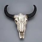 Смола Бык Корова череп голова настенный Декор 3D животных дикая природа скульптура фигурки ремесла рога для дома Декор на Хэллоуин