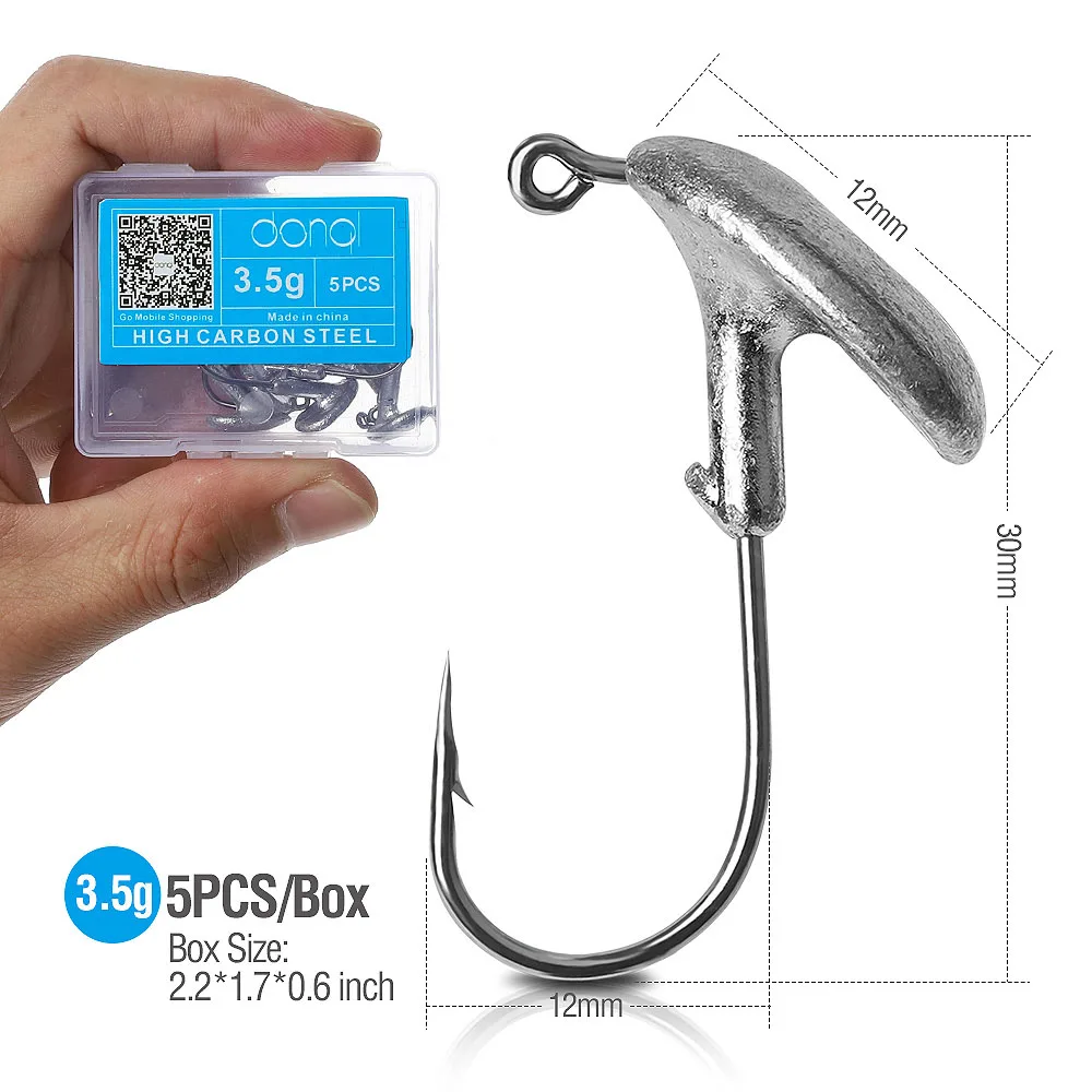 5pcs 3.5g DONQL 5 шт./кор. свинцовая Мормышка рыболовный крючок стакан рыболовный крючок с заусенцем 3,5 г 5 г 7g 10g 14g для Мягкая приманка карп набор рыболовных крючков снасти - Цвет: 5pcs 3.5g