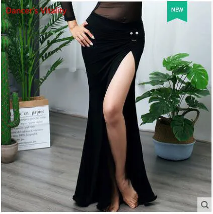 Черный New Women's Belly Dance Costume Belly Dance Clothes Bellydance Skirt for Women's Dance modal Long Skirt - Цвет: Черный
