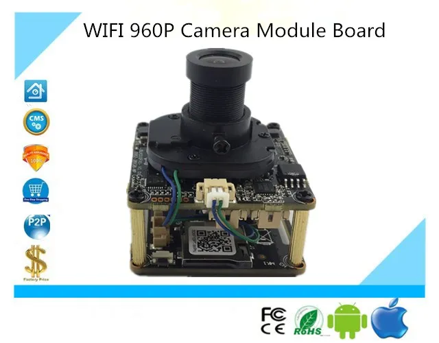 WIFI беспроводной AP IP HD модуль камеры плата с M12 объективом 960P 1280*960 рыбий глаз