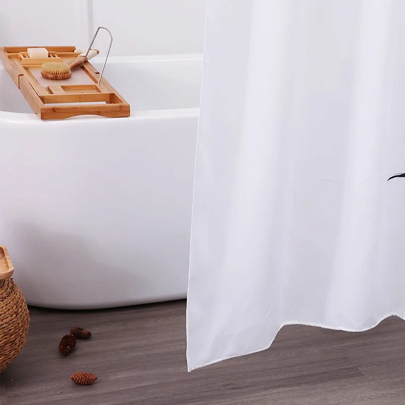 aimjerry white and black fabric custom bathtub bathroom products shower curtain liner with 12 hooks waterproof and mildewproof free global shipping